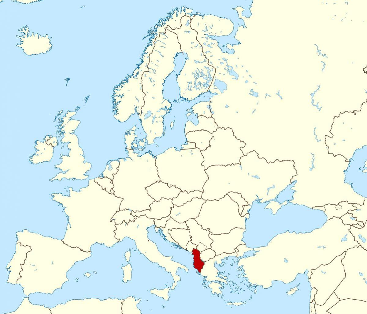 नक्शा अल्बानिया के स्थान पर दुनिया