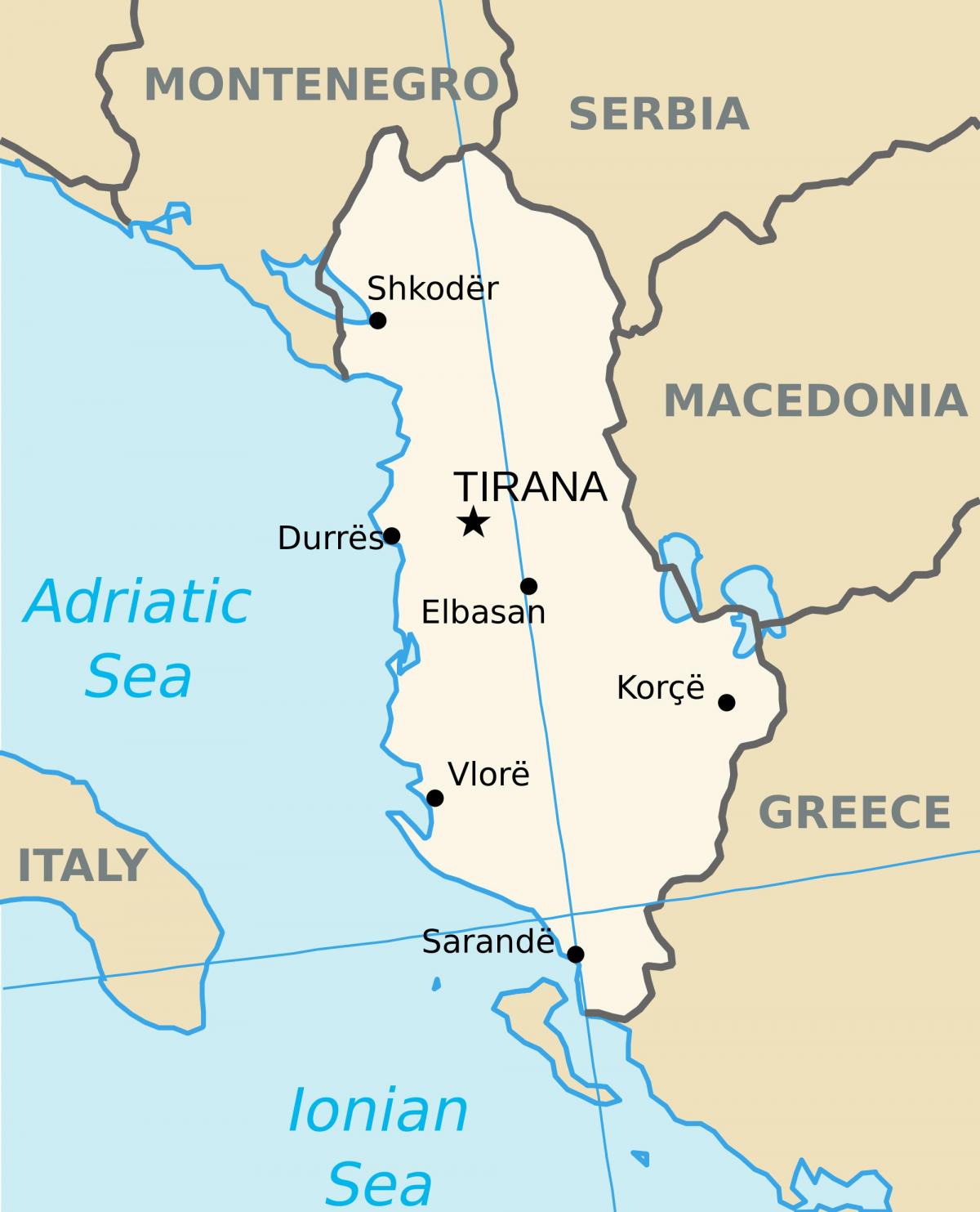 नक्शा सारंडा अल्बानिया