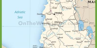 अल्बानिया सड़कों का नक्शा