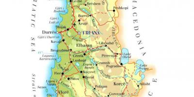 नक्शे के भौतिक नक्शे की अल्बानिया